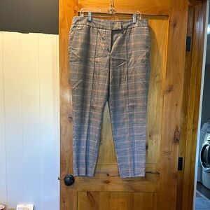 Worthington Women's Plaid Pants - Gray, Pink and Black